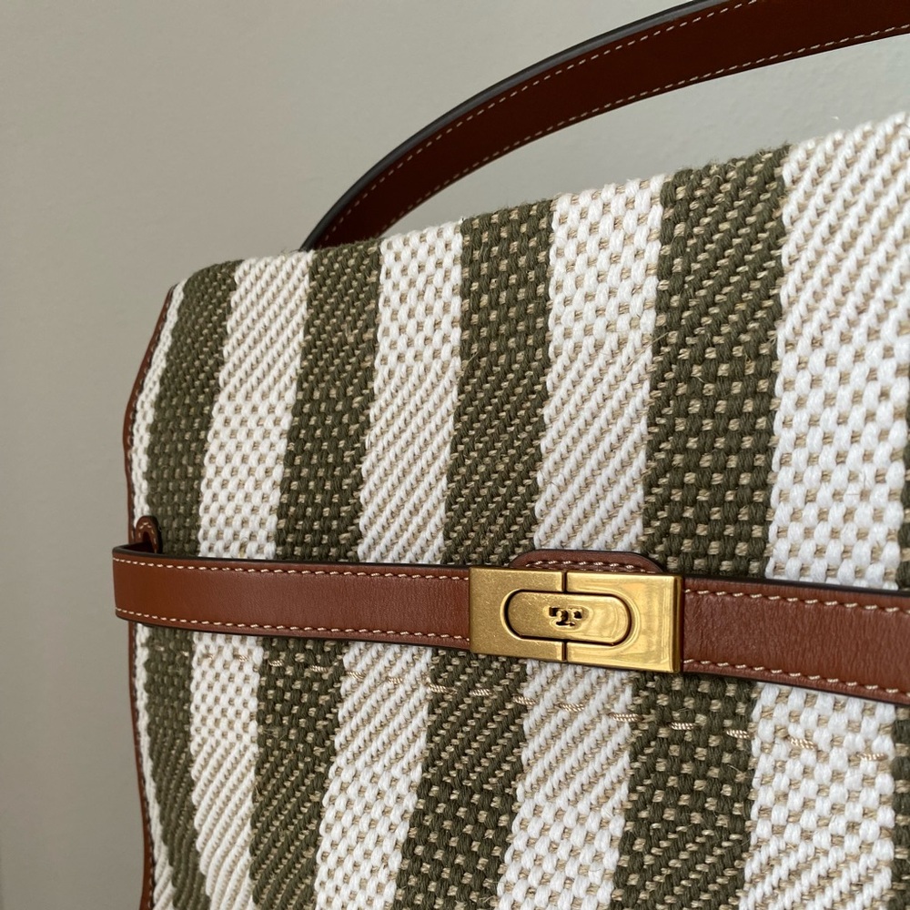 NWOT Tory Burch LEE RADZIWILL STRIPE DOUBLE BAG $1,098 - Picture 6 of 12